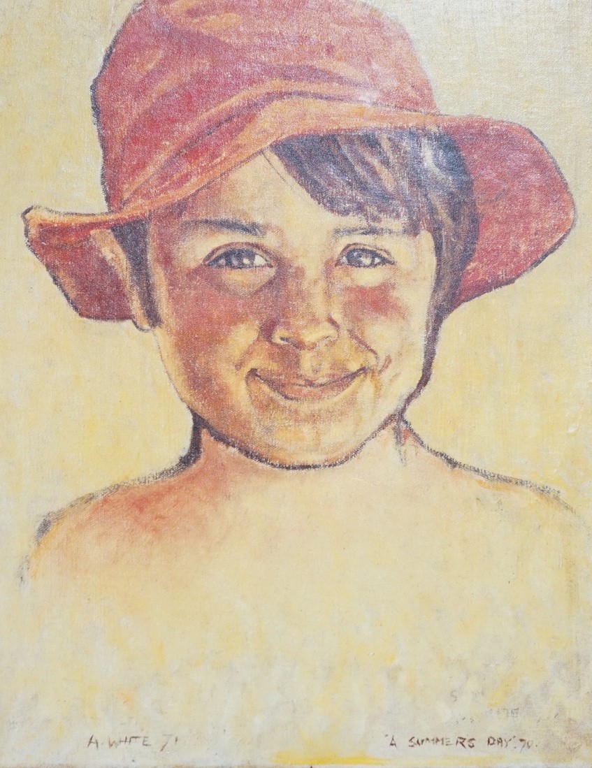 Alan White (b.1935), oil on canvas, 'A Summer's Day', signed and dated '71, 30 x 23cm